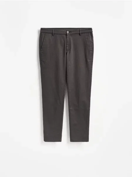 Reserved Pantaloni slim fit cu imprimeu mărunt maro-închis maro
