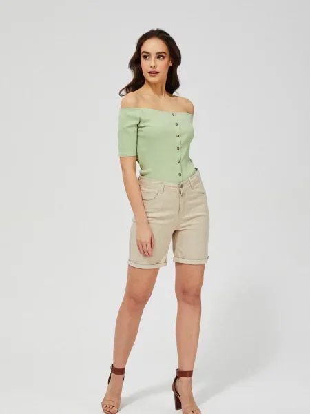 Pantaloni scurți Moodo din lyocell alb