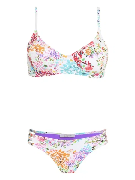 Bikini Brigitte cu model floral cu imagine alb