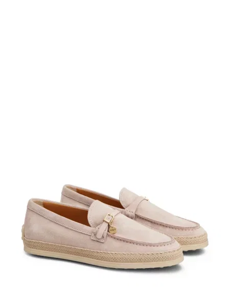 Pantofi loafer Tod's din piele de căprioară roz