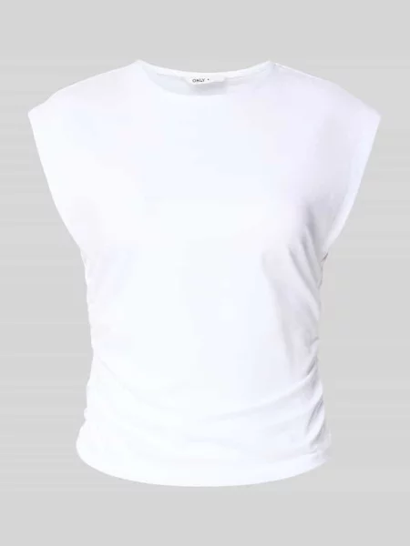 T-shirt o kroju slim fit z mieszanka bawełny model MIRA' Only biała