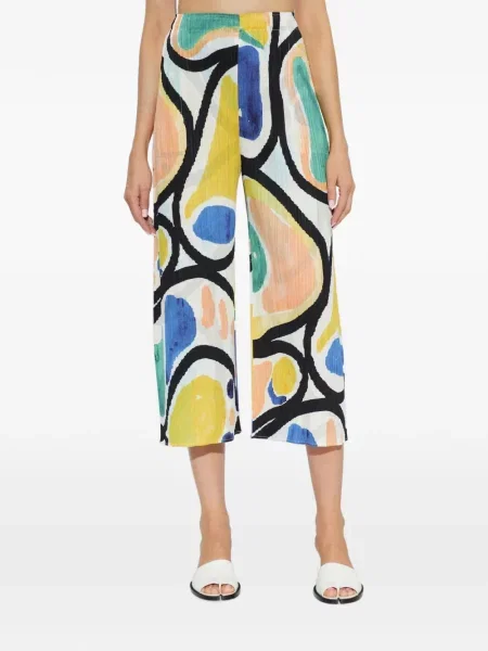 Панталон Pleats Please Issey Miyake с принт с абстрактен десен