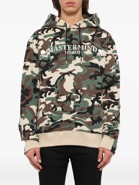 Hanorac cu glugă Mastermind Japan cu imagine cu model camuflaj verde