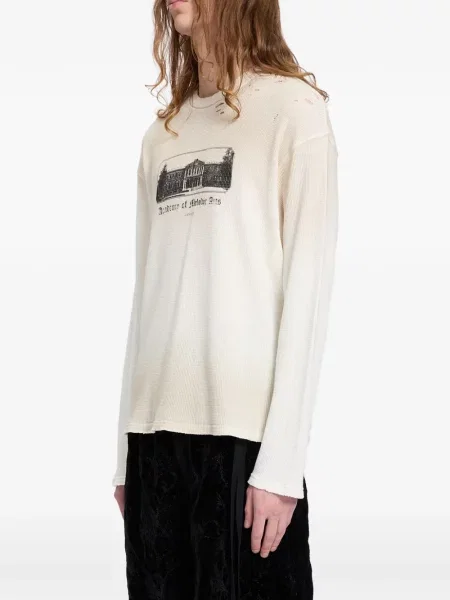 Πλεκτή μακρύς μπλούζα Ann Demeulemeester με φθαρμένο εφέ
