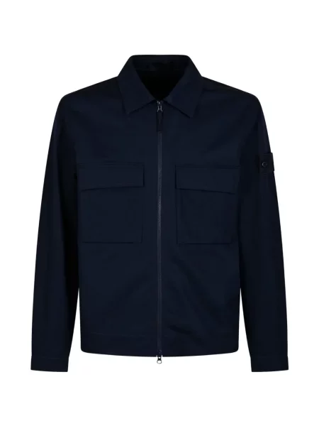 Lung geacă Stone Island cu strasuri albastru