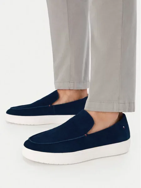 Loaferice Tommy Hilfiger Modern Light Suede Loafer Tamnoplava