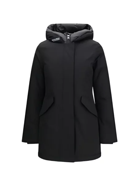 Palton Woolrich cu glugă negru