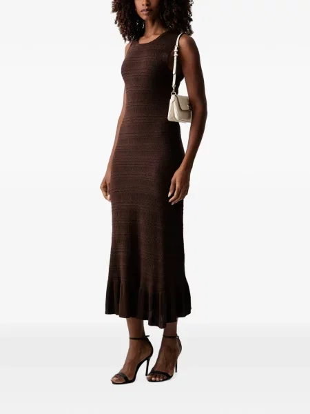 Rochie midi Morgan cu volane maro