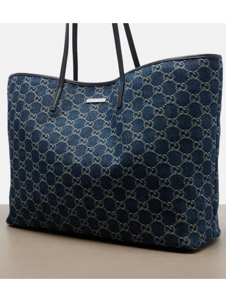 Geantă shopper Gucci din piele albastru