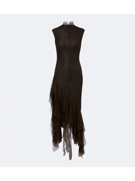 Rochie de cocktail De La Vali din tul maro