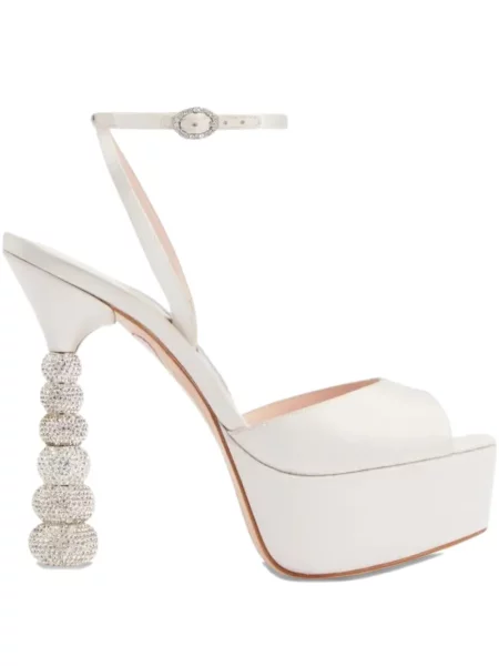 Sandale Sophia Webster de cristal alb