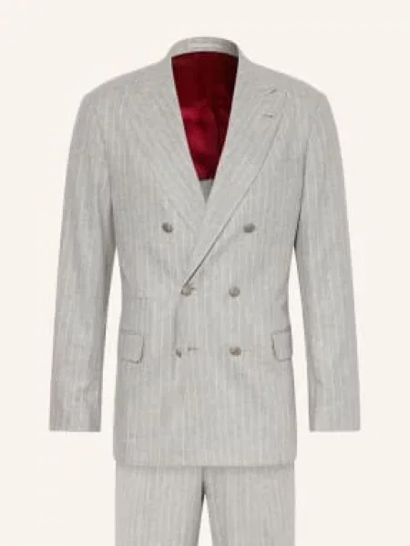 Brunello Cucinelli Garnitur O Kroju Slim Fit grau biały