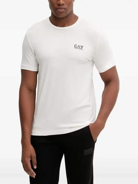 Scurt tricou Ea7 Emporio Armani cu imagine alb