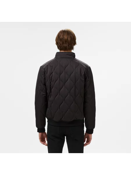 Lacoste Relaxed Fit Pikowana Kurtka Z Kołnierzem czarna