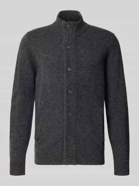 Kardigan ze stójką Essential PATCH Barbour szary