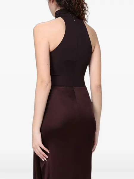 Body Elisabetta Franchi cu gât halter maro