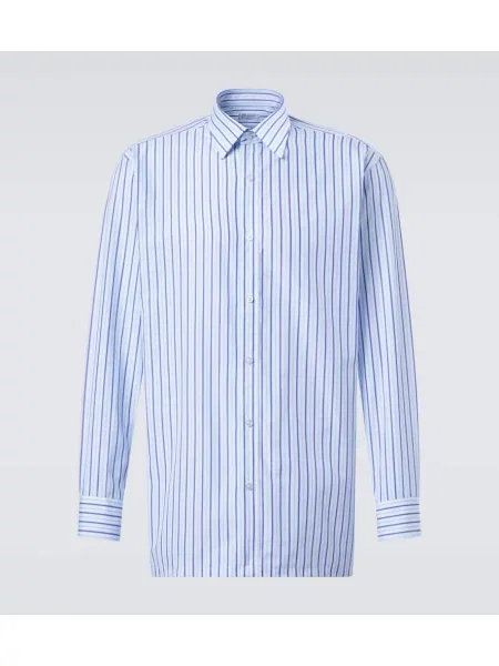 Poplínová košile Charvet modrá