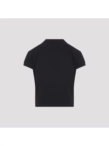 Lniana koszulka polo Balenciaga czarna