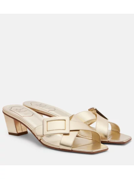 Sandale Roger Vivier din piele auriu