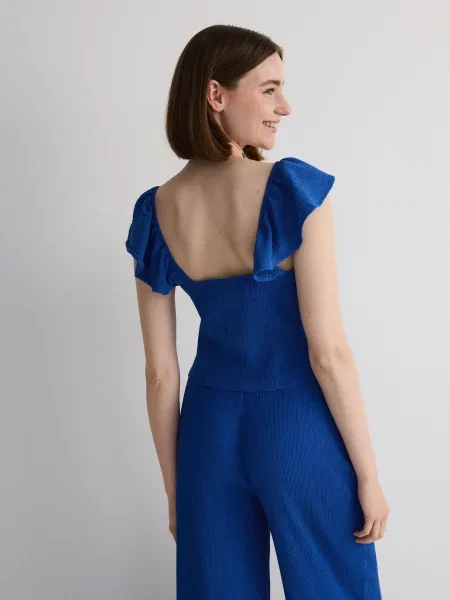 Reserved Топ на зав'язці синій