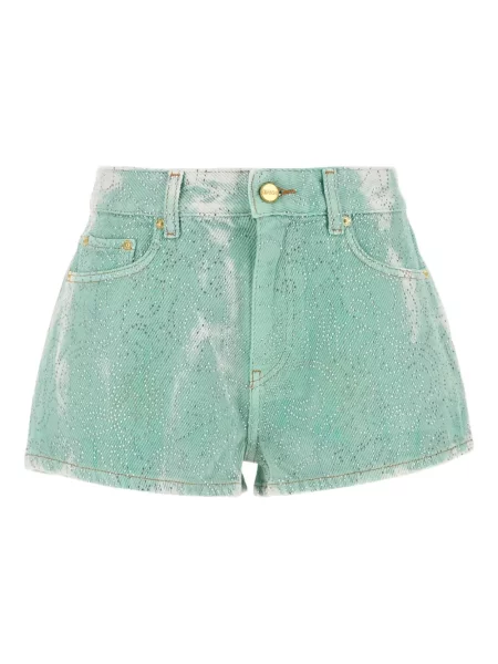 Pantaloni scurți din denim Ganni verde