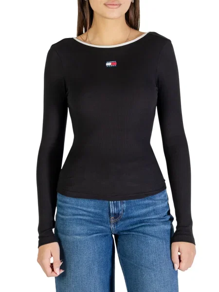 Longsleeve Tommy Hilfiger Jeans z długim rękawem czarny