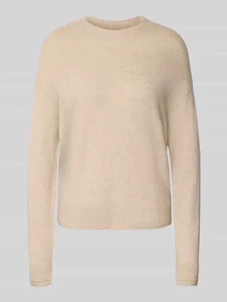 Sweter wełniany z okrągłym dekoltem Christian Berg Woman beżowy