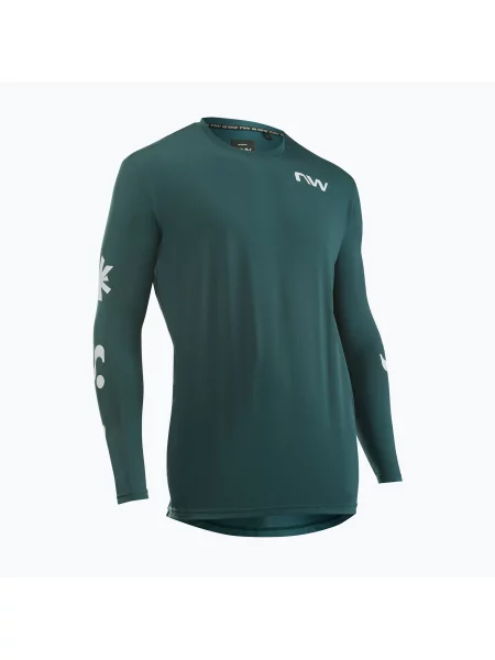 Cyklistické tričko Longsleeve Northwave Xtrail petroleum/white bílé