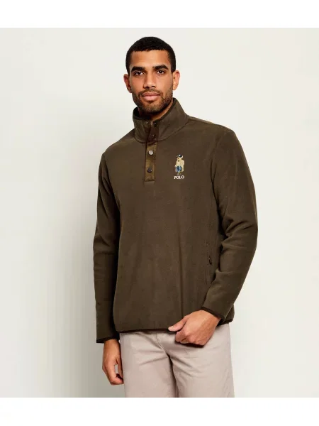 Hanorac din fleece Polo Ralph Lauren din fleece maro