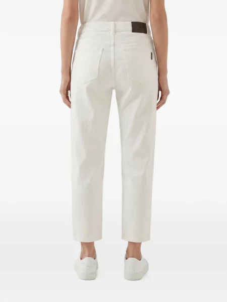 Decupat pantaloni Brunello Cucinelli alb