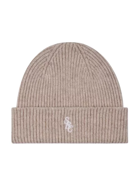 Sporty & Rich czapka wełniana SRC Cashmere beżowa