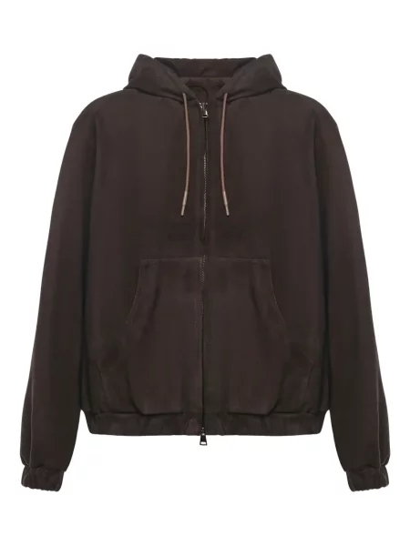 Велурено яке Giuliano Galiano с качулка кафяво