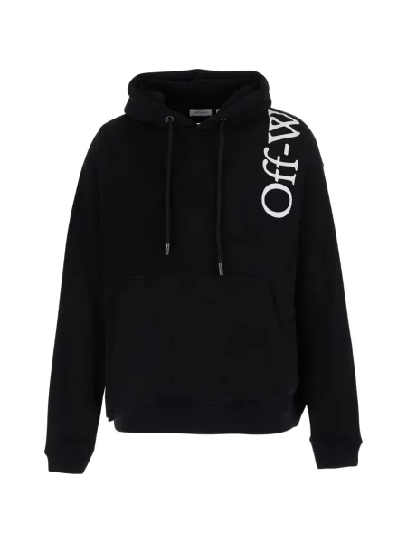 Hanorac cu glugă Off-white cu imagine alb