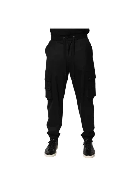 Spodnie cargo Dolce And Gabbana wełniane czarne