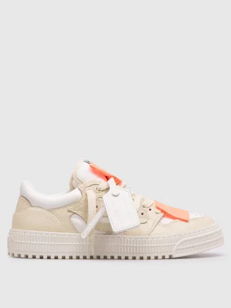 Шкіряні кросівки Court з аплікаціями Off-white бежеві