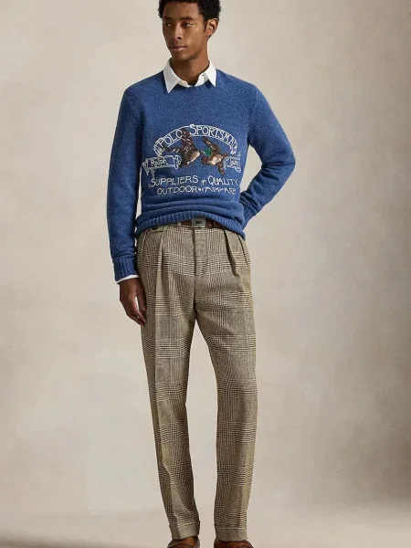 Svetr s příměsí vlny Polo Ralph Lauren modrá
