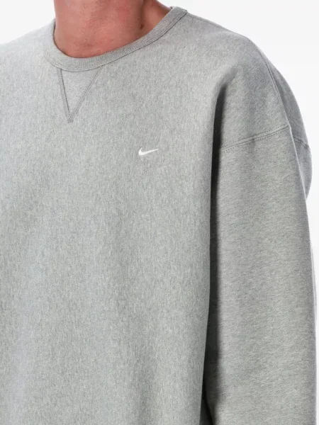 Bluza z kapturem Nike retro sznurowana skórzana szara