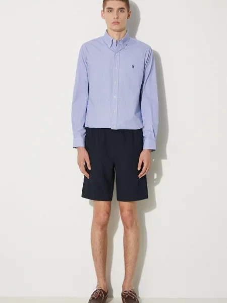Koszula Polo Ralph Lauren popelinowa niebieska