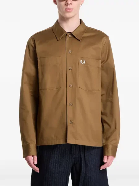 Geacă Fred Perry din țesătură twill maro