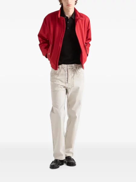 Tricou polo Prada de mătase negru