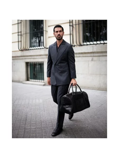 Torba Howard London skórzana pleciona czarna