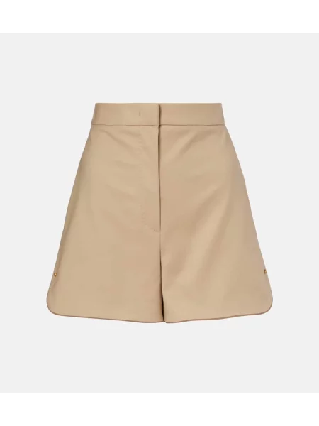 Pantaloni scurți Max Mara cu talie înaltă bej
