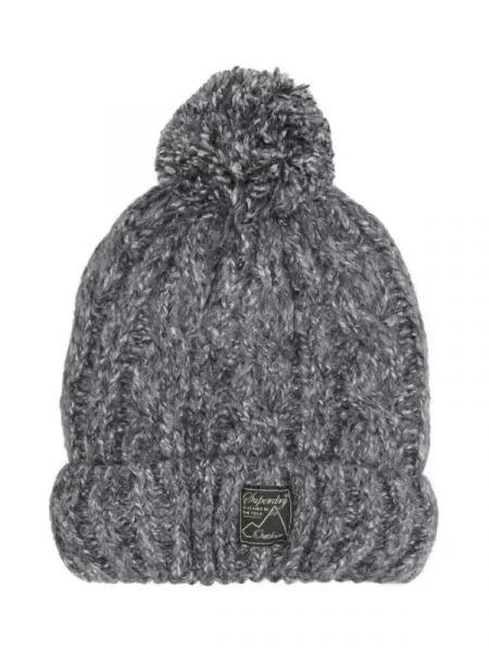 Superdry Căciulă cu adaos de lână gri