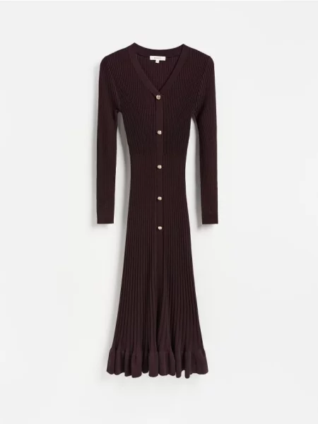 Reserved Rochie maxi cu conținut ridicat de mahon
