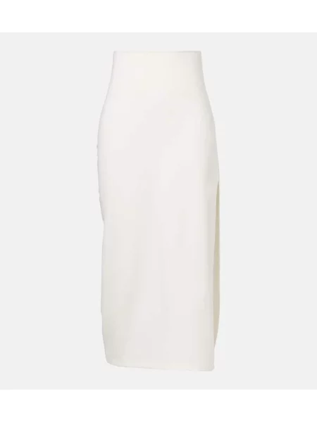 Spódnica midi Leset z dżerseju do kolan biała