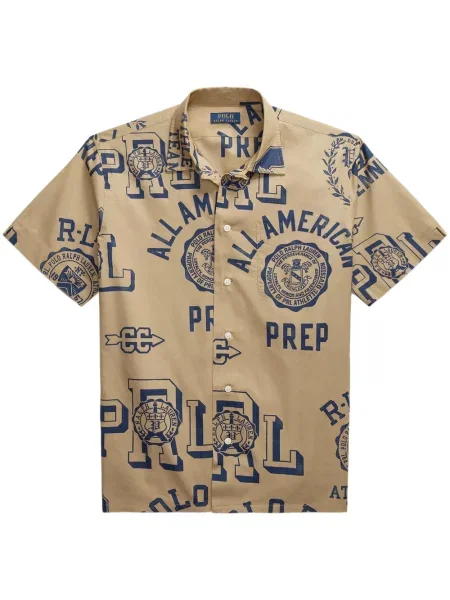 Samt polo majica Polo Ralph Lauren s vezom karirana smeđa