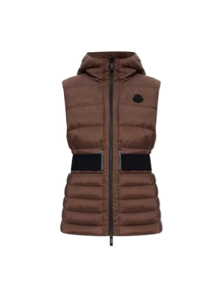 Kamizelka puchowa Moncler brązowa