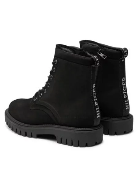 Tommy Hilfiger Pohodni čevlji Casual Hilfiger Chunk Z Nbk Boot črna
