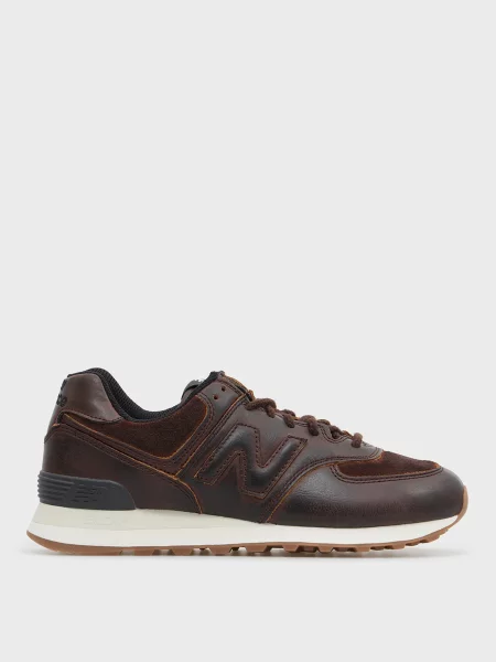 Кожаные кроссовки New Balance коричневые