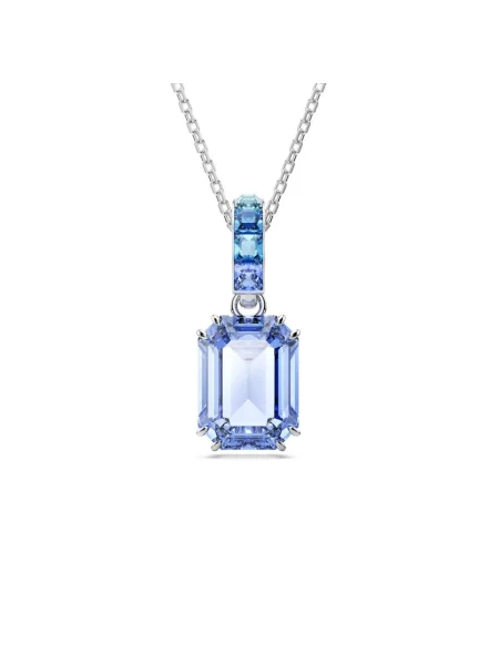 Lniany naszyjnik Swarovski szary